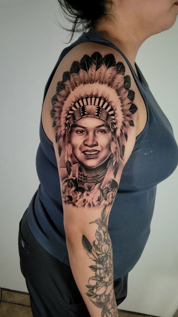 Lady warrior tattoo done by Rache McMillian at The Skull Museum in Shingle  Springs CA : r/tattoo